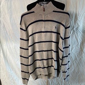 Polo by Ralph Lauren Men's Zip-Up Sweater in Gray and Navy